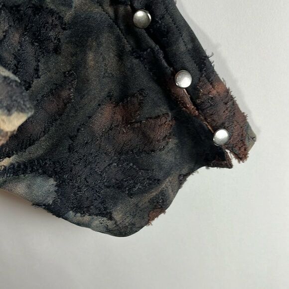 Investments Floral Tie Dye Long Brown Sleeve Top Size 2X - Picture 3 of 4